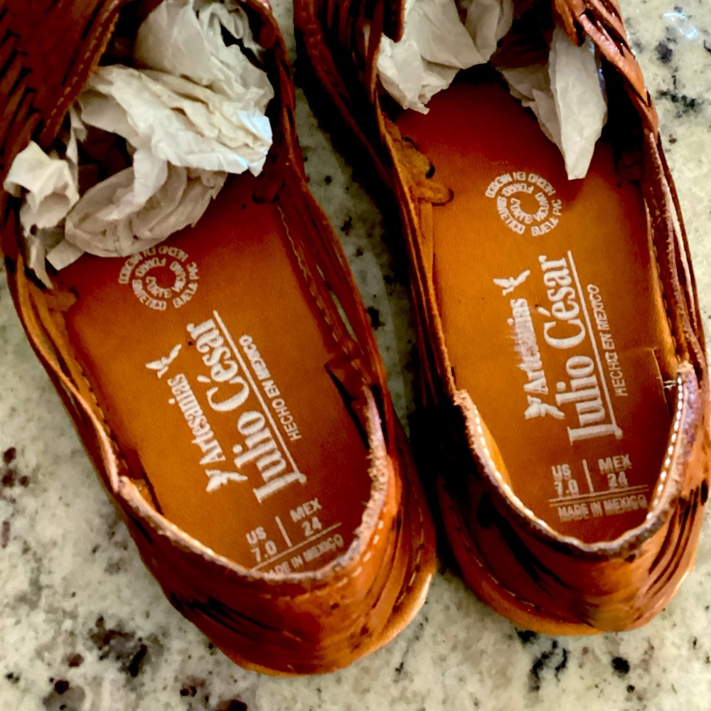 Julio Cesar Brown Leather Sandals